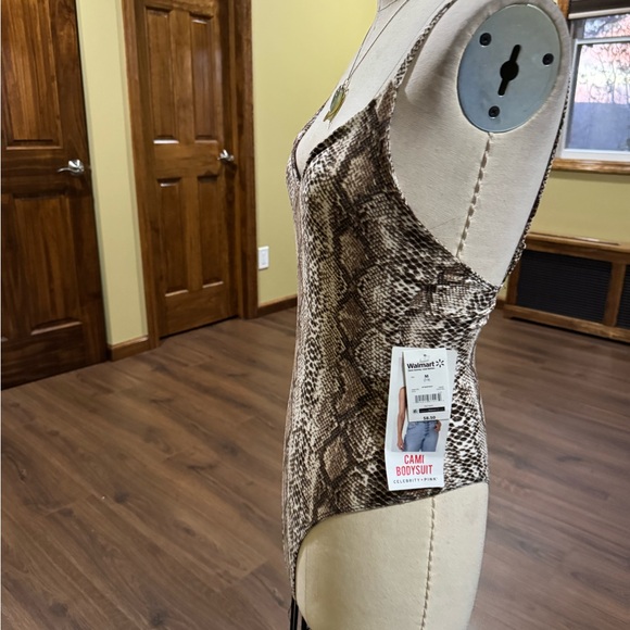 Celebrity Pink Snake Print Cami Bodysuit - Picture 4 of 7